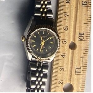 Vintage Citizen Watch Quartz Movement Black Dial Two Tone Stainless‎